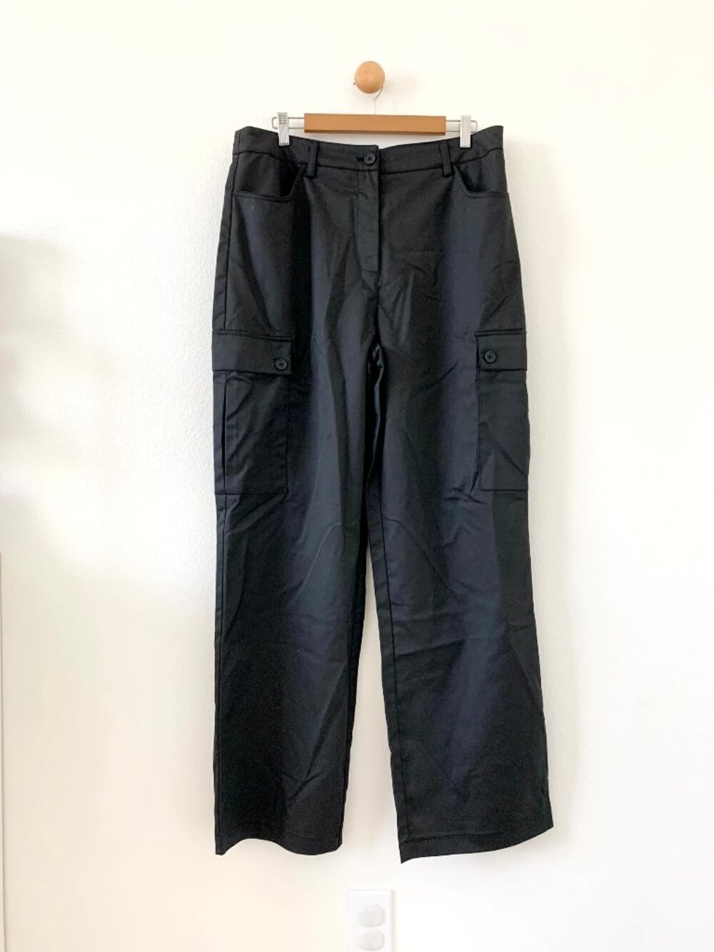 Noisy May Nordstrom Black Wide Leg Cargo Baggy Pants XLarge